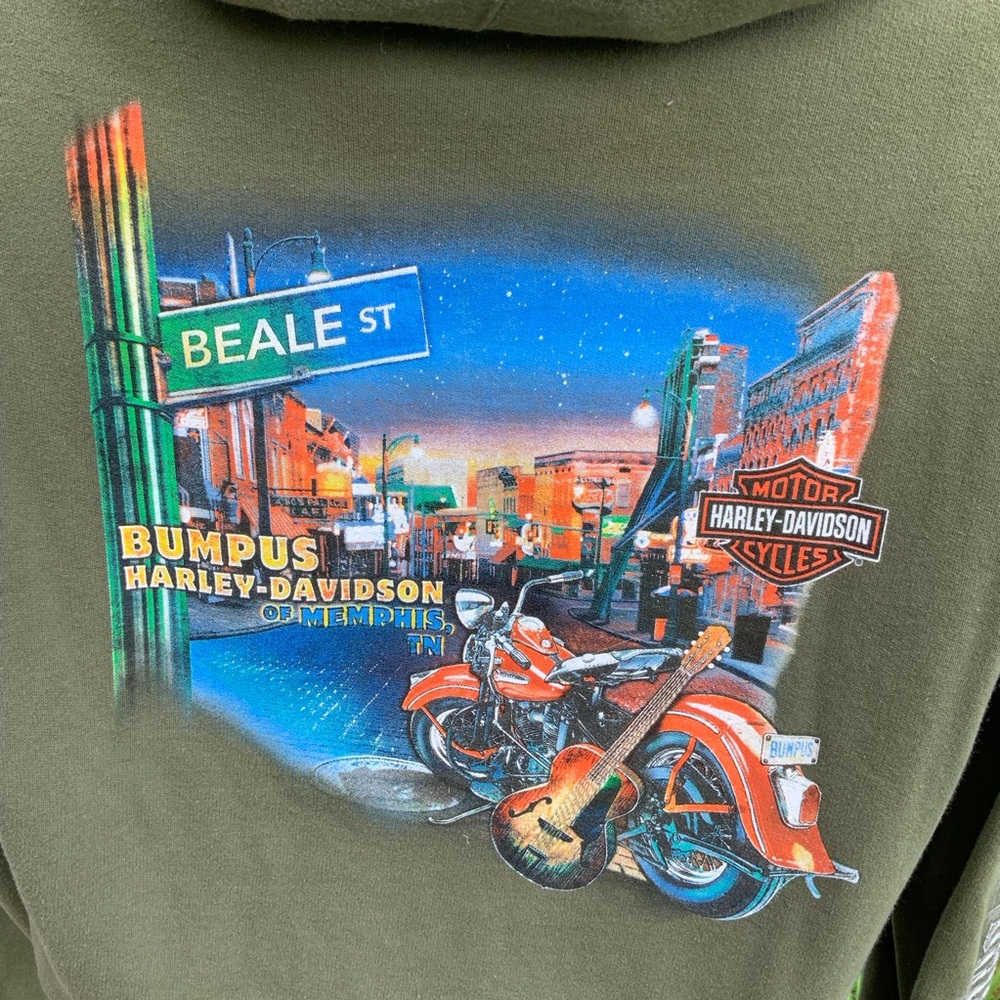Harley Davidson BEALE STREET MEMPHIS Hoodie Womens Size L VIBRANT POP OF COLOR - Picture 8 of 10
